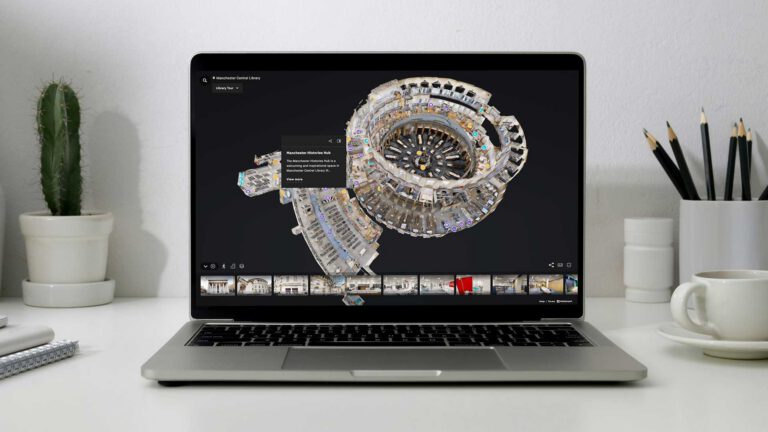 Manchester Central Library Matterport Laptop Lifestyle 5