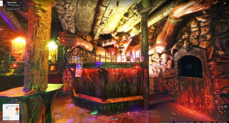 Nightclub interior 3D virtual tour showcased on a mobile phone screen