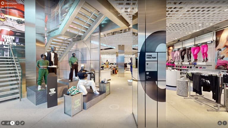 Nike Birmingham Rise Bullring Flagship Store Retail 3D Matterport Virtual Tour