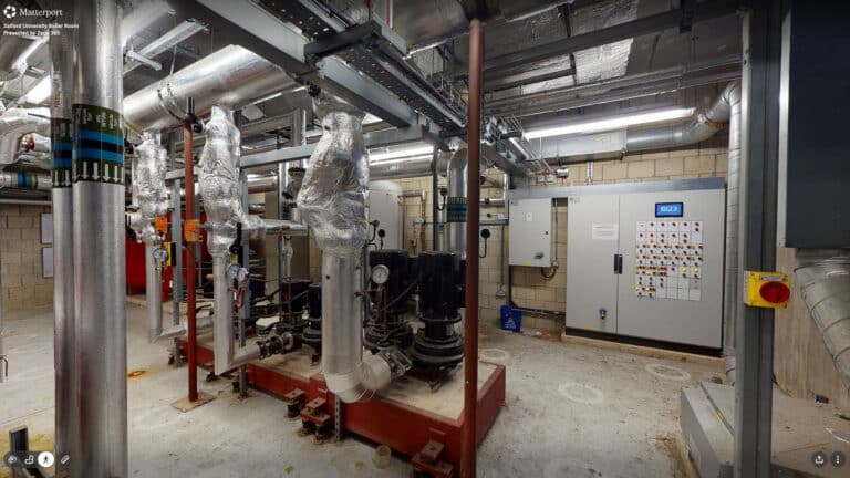 Salford University Boiler Room Construction BIM Matterport 3D Virtual Tour